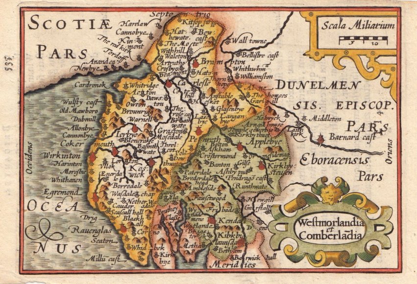 Westmorland Antique Maps, Old Maps of Westmorland, Vintage Maps of Westmorland, UK