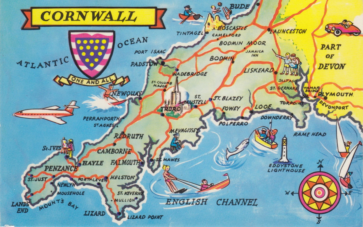 Map Of Cornwall With Towns Cornwall Map Cornwall Beac Vrogue co