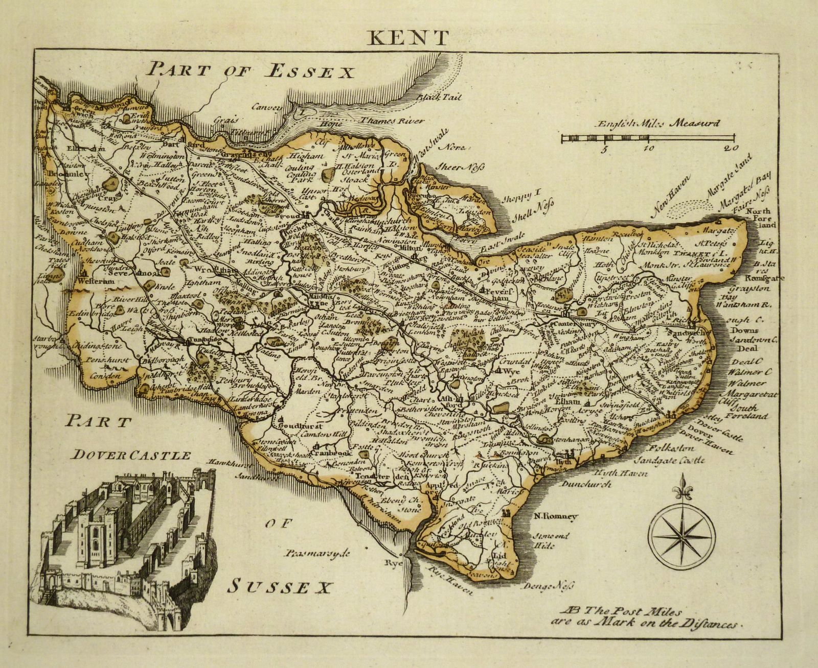 Kent Antique Maps, Old Maps of Kent, Vintage Maps of Kent, UK