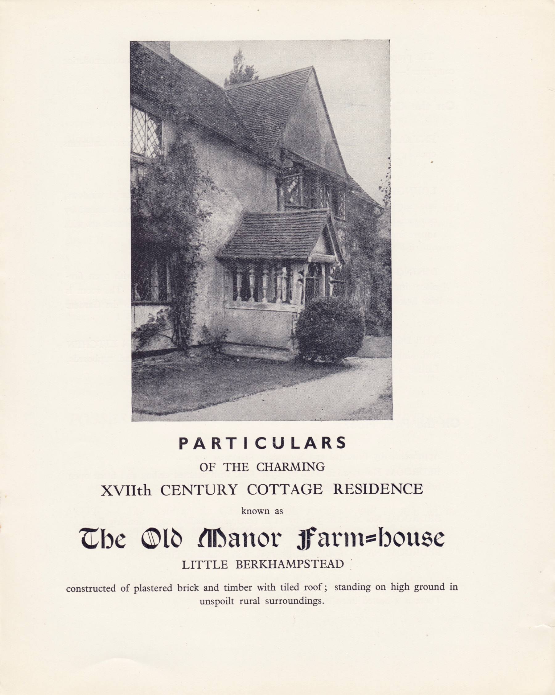 Old Manor Farmhouse Little Berkhampstead