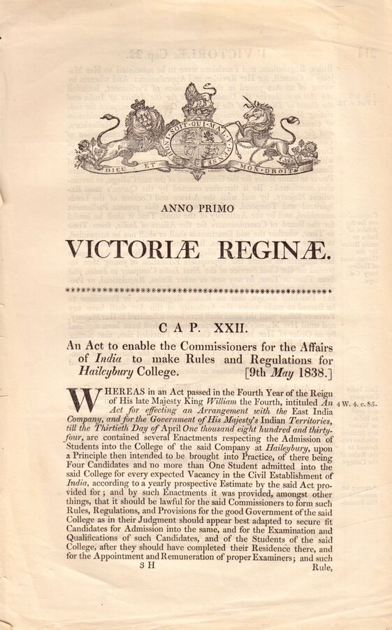 Haileybury East India College Acts
