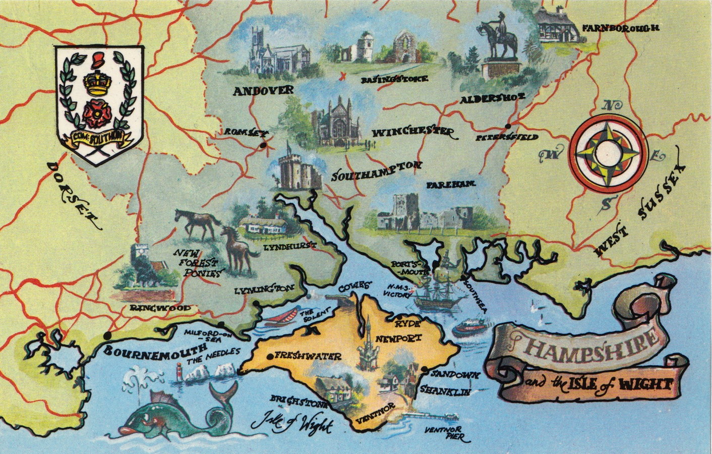 Hampshire & Isle of Wight Postcard