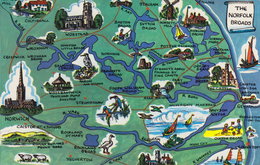 Norfolk Map Postcard