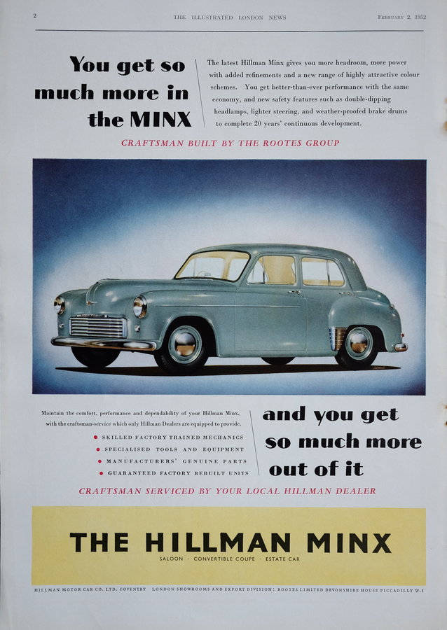 Advert. Hillman Minx
