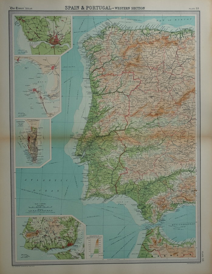 Spain & Portugal. Bartholomew