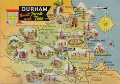 Durham Map Postcard