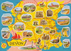 Devon Map Postcard