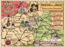 Bourton on the Water Map Postcard
