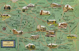 The Cotswolds Map Postcard
