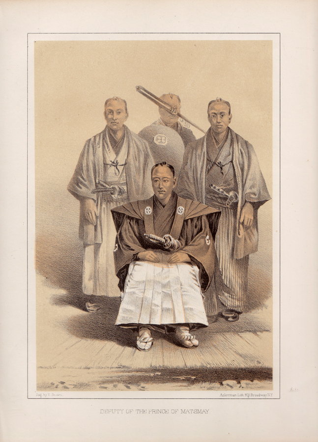 Four Samurai of the Matsumae clan Hokkaido Japan