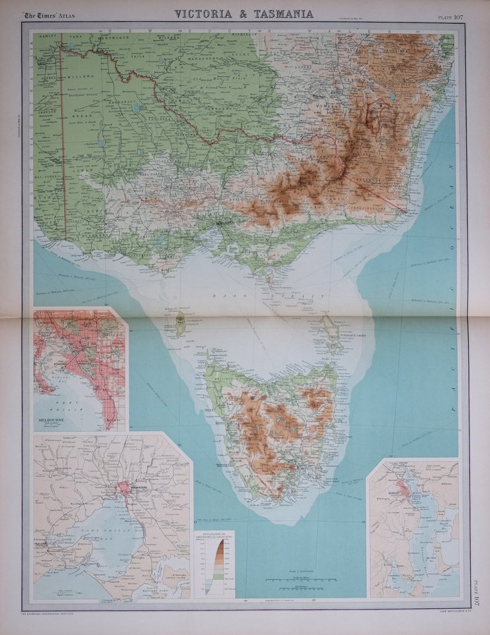 Victoria & Tasmania by Bartholomew