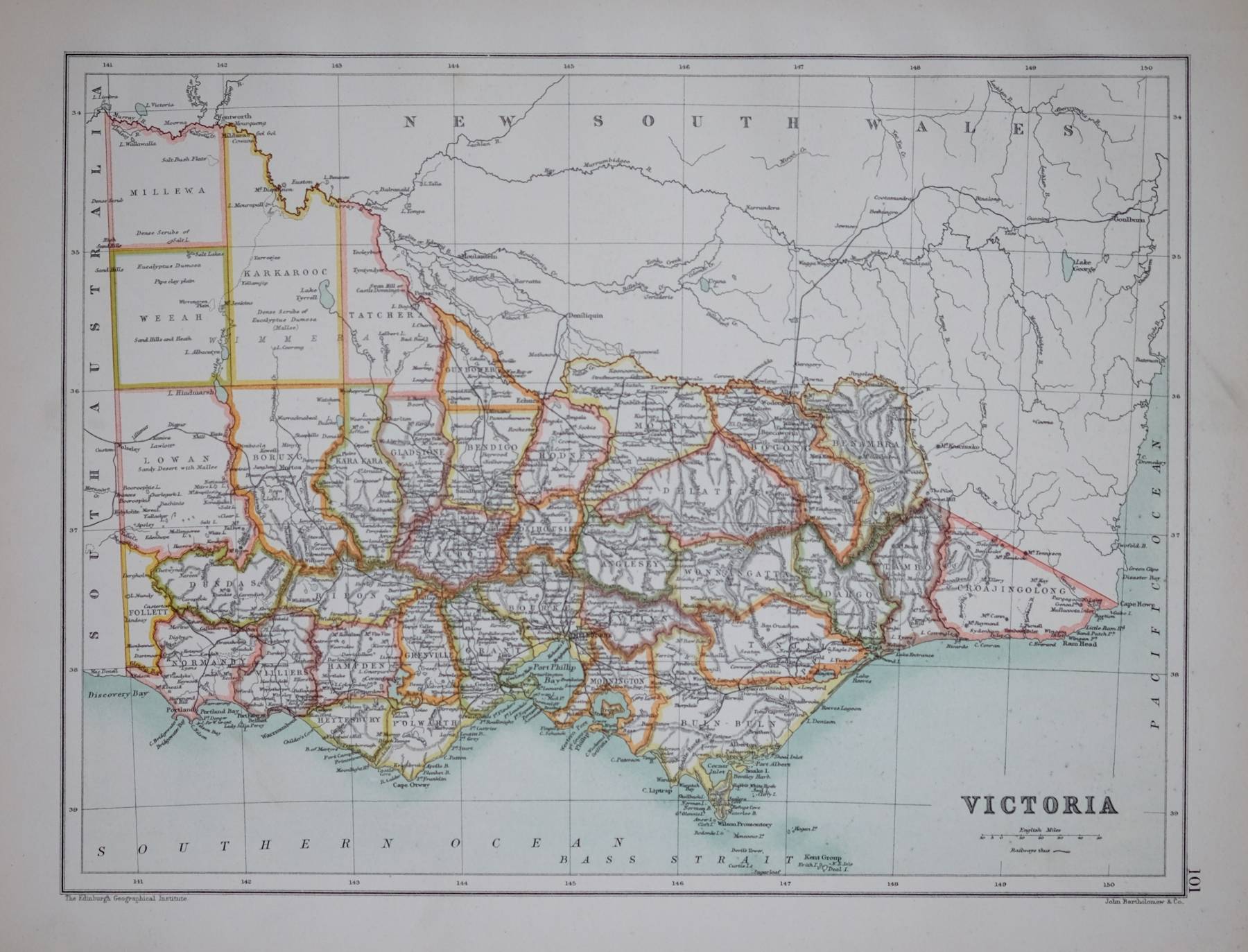 Queensland & Victoria by Bartholomew
