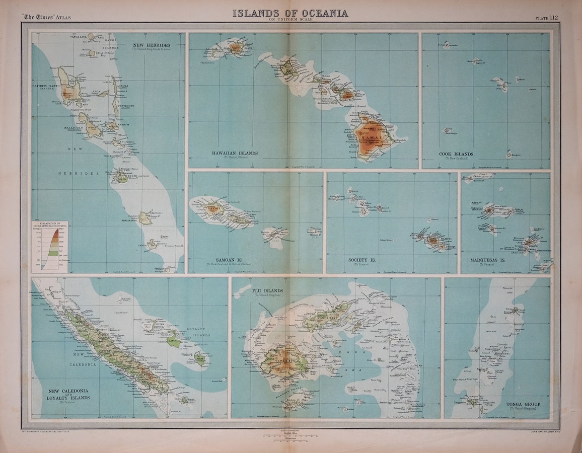 Islands of Oceania by Bartholomew