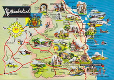 Northumberland Map Postcard