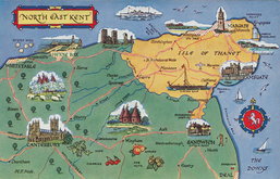 North East Kent Map Postcard