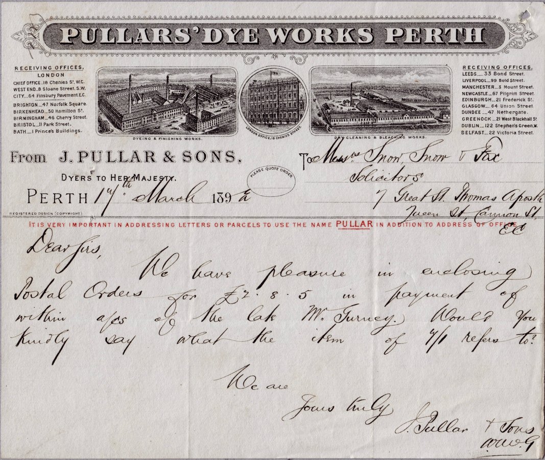 Pullars Dye Works Perth