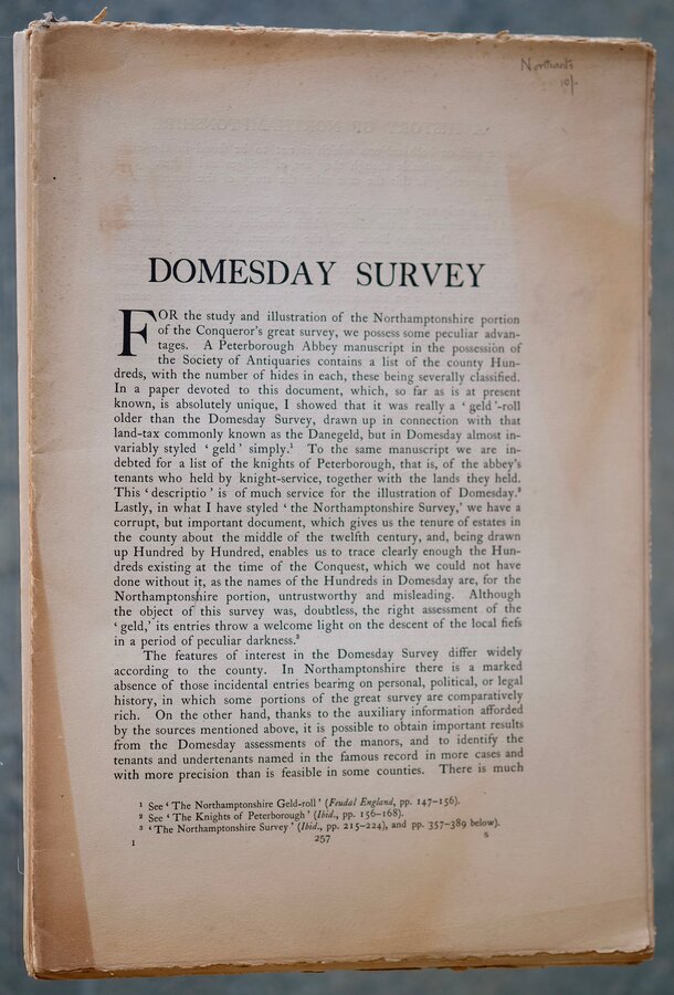 Northamptonshire Domesday Survey