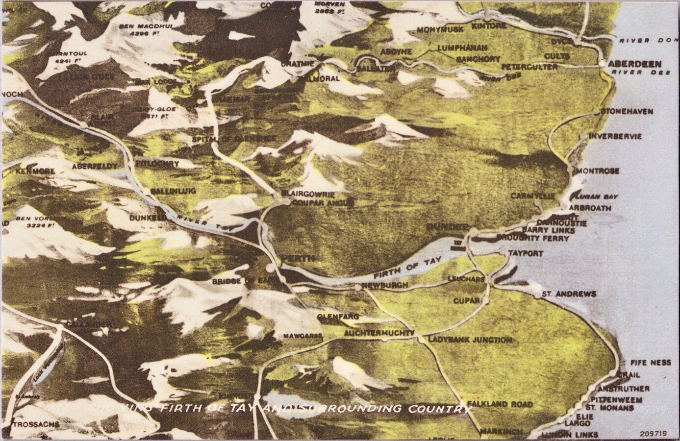 Firth of Tay Map Postcard