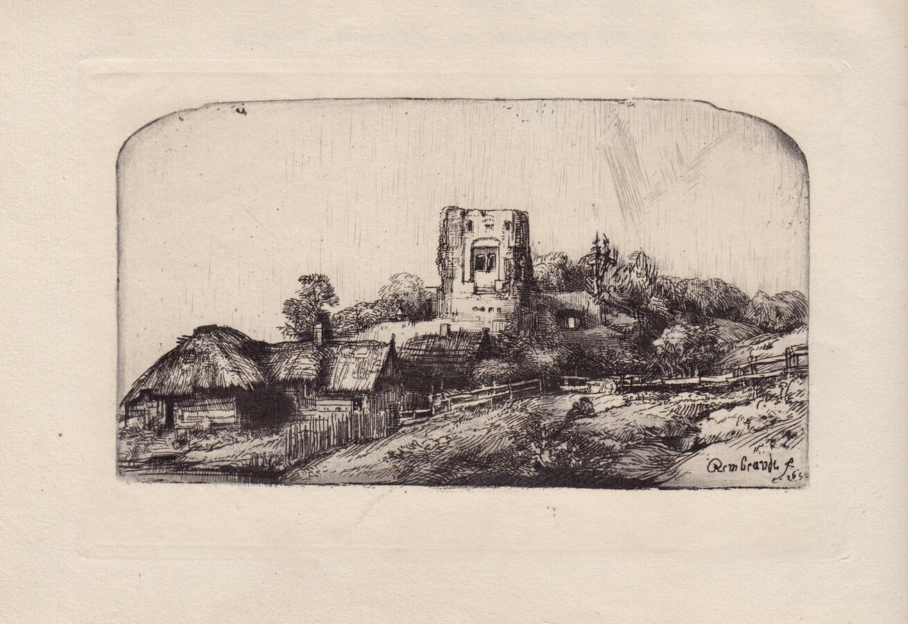 Landscape with Square Tower by Rembrandt