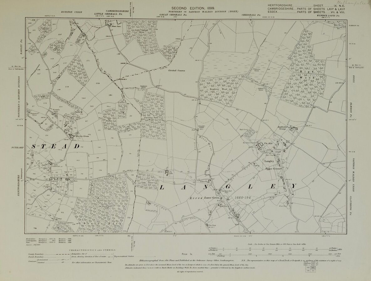 HERTS. Nuthampstead CAMBS. ESSEX. Langley