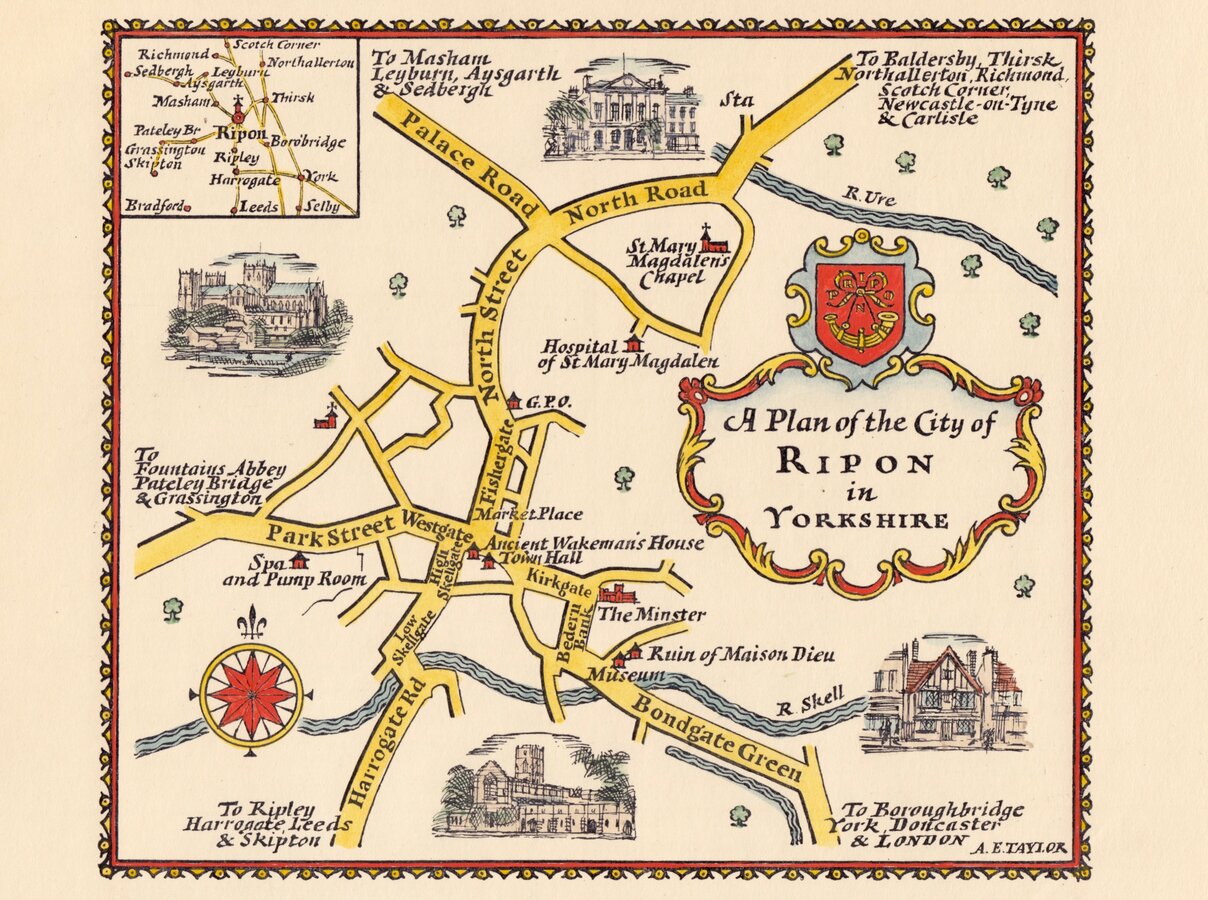 Town Plans Antique Maps Vintage Maps Old Maps York St Albans 