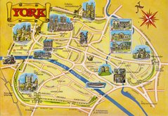 York Town Plan Postcard