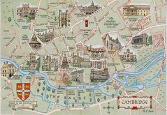 Cambridge Town Plan Postcard