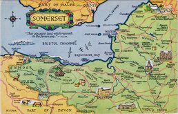 Somerset Map Postcard