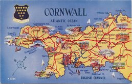 Cornwall Map Postcard