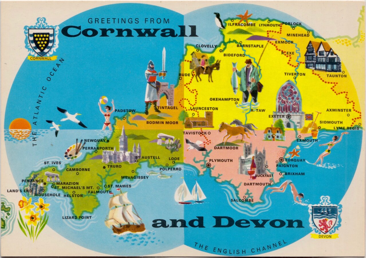 Devon and Cornwall Postcard