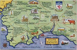 South Devon Map Postcard
