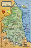Northumberland & Durham Map Postcard