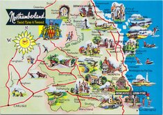 Northumberland Map Postcard