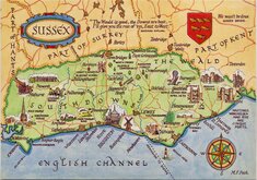 Sussex Map Postcard