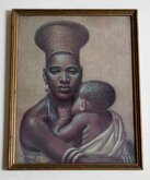 African Madonna Mother and Child Tretchikoff