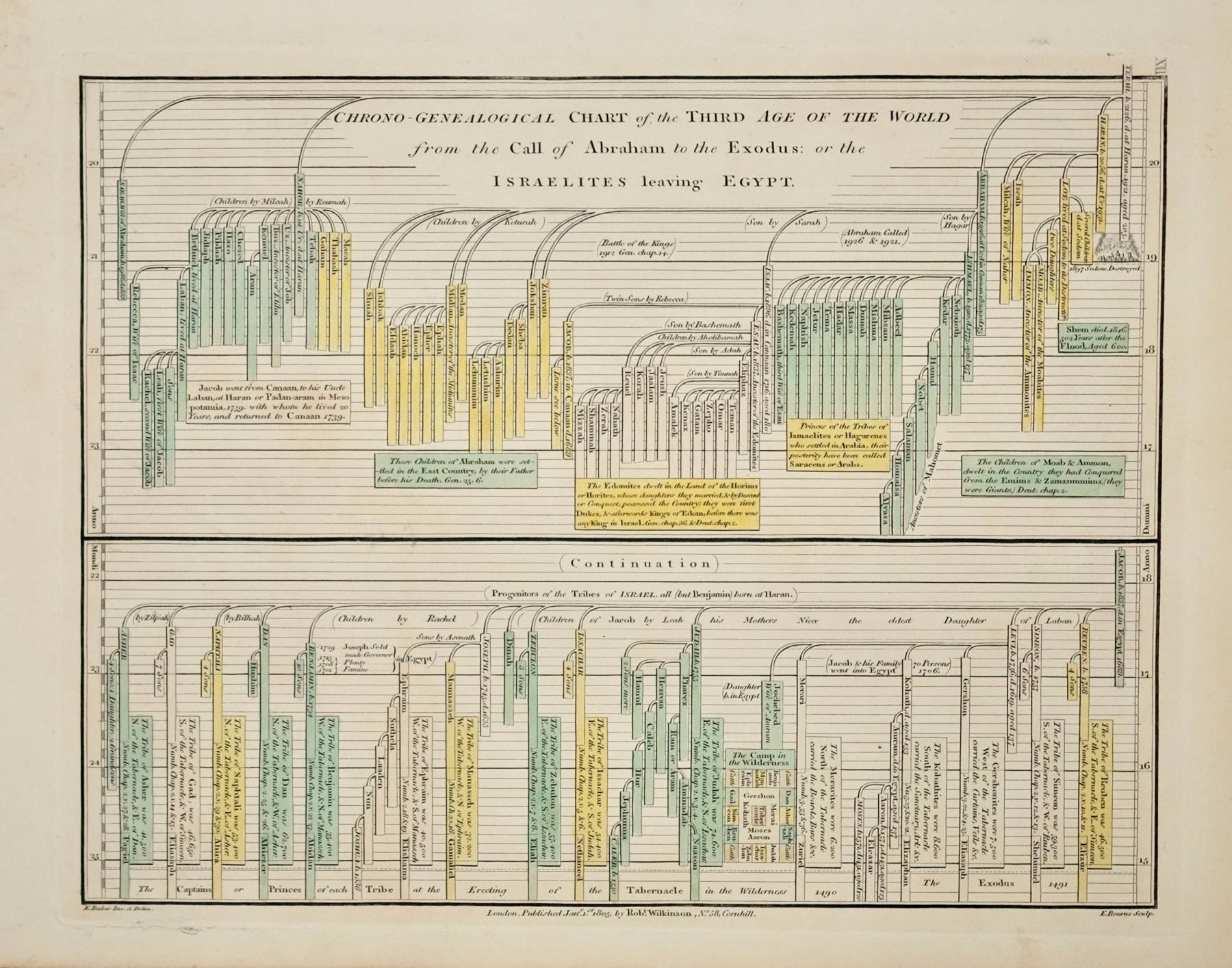 Set of 6 Chrono-Genealogical charts